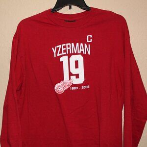 Old Timer Sports Steve Yzerman Men's Long Sleeve Red XL Cotton T-Shirt
